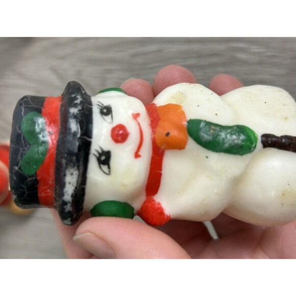Vintage Russ Christmas Candle Figurines Santa Snowman Lot Of 6 Unused READ - Picture 8 of 15